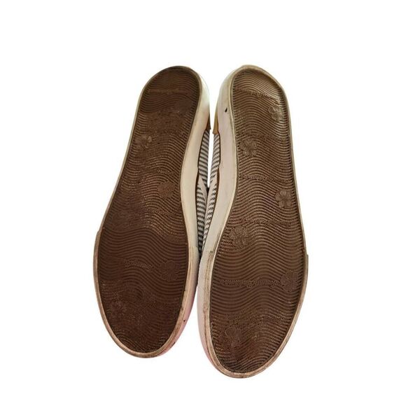 Tommy Bahama Sailor 10 M Navy White Striped Canvas Slip On Sneakers Boat Deck - Picture 4 of 5